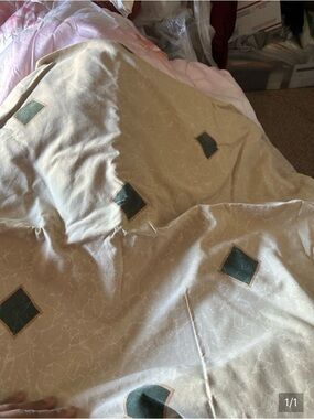 Beige and Green Decorative Comforter - Brand Unspecified